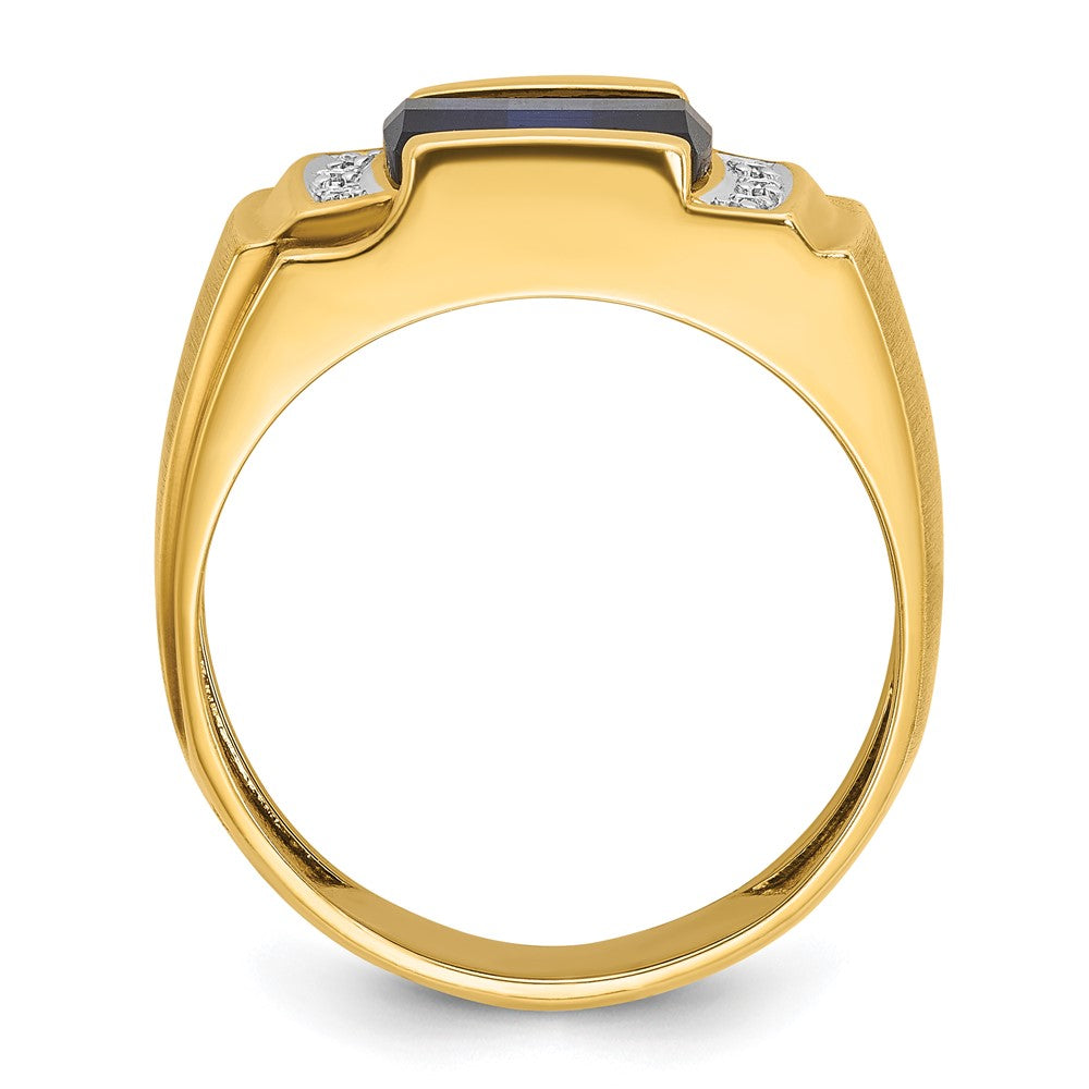 14k IBGoodman Men's Cr. Sapphire and Diamond Complete Ring
