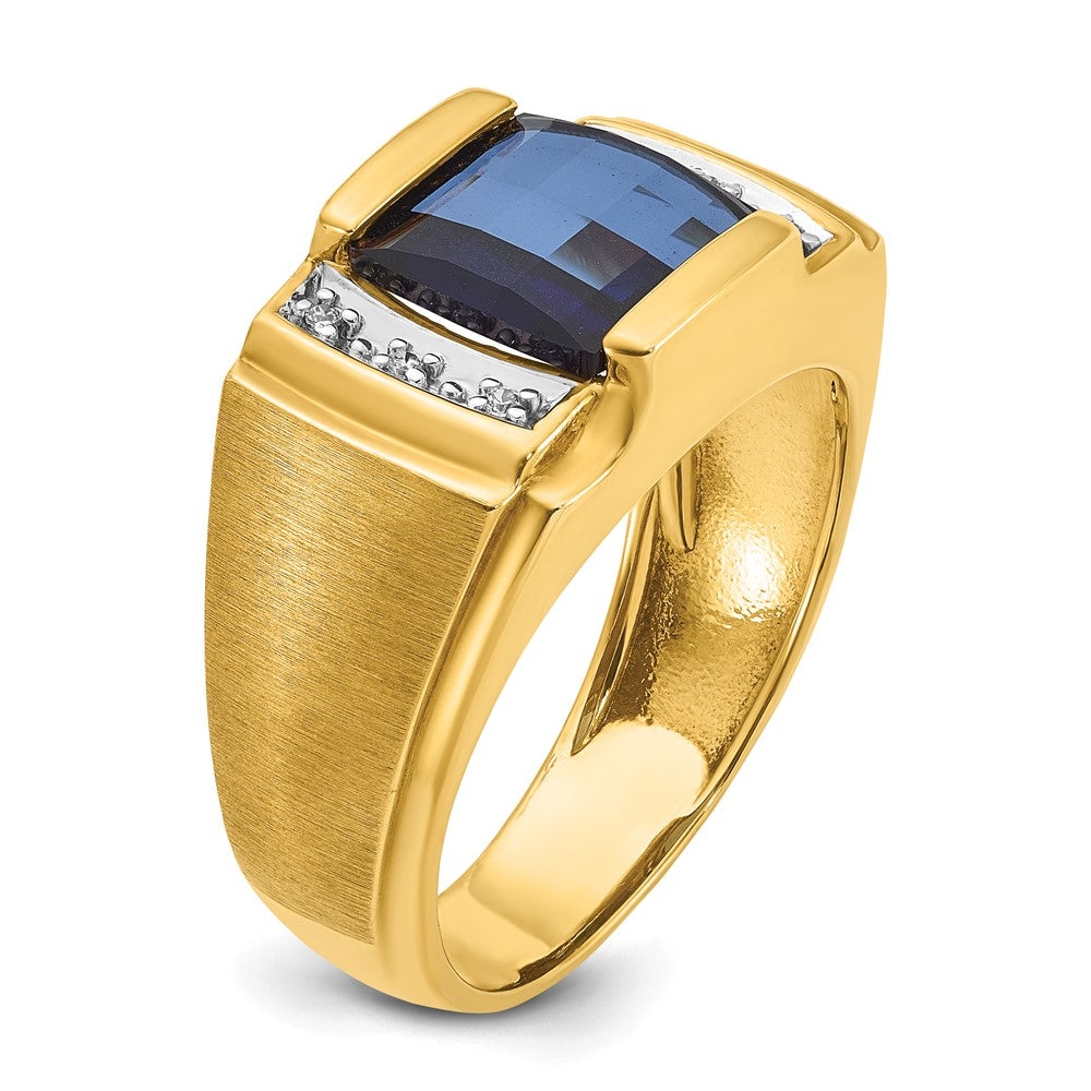 14k IBGoodman Men's Gemstone and Diamond Ring Mounting