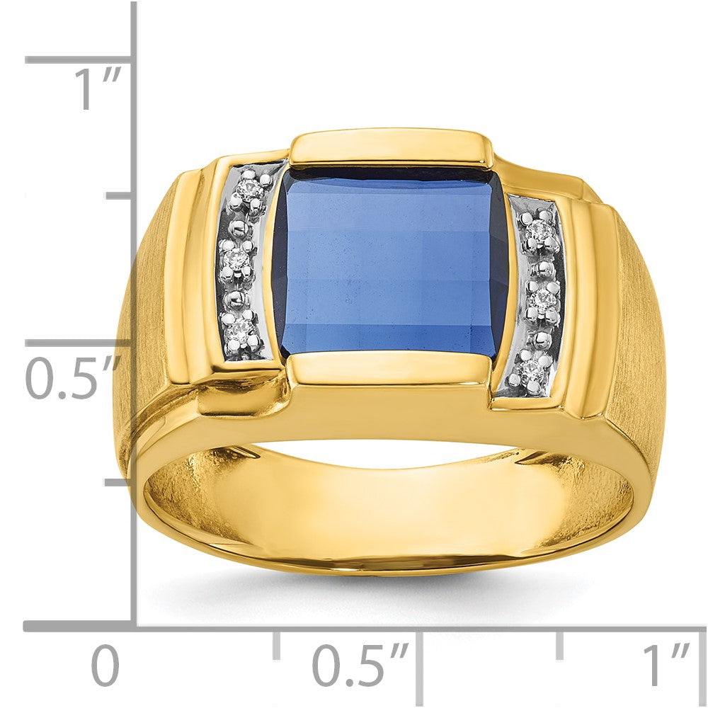 14k IBGoodman Men's Gemstone and Diamond Ring Mounting