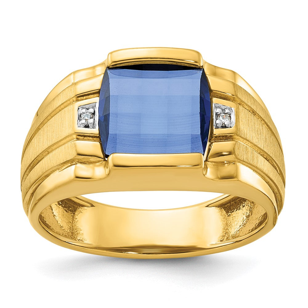 10k IBGoodman Men's Gemstone and Diamond Ring Mounting