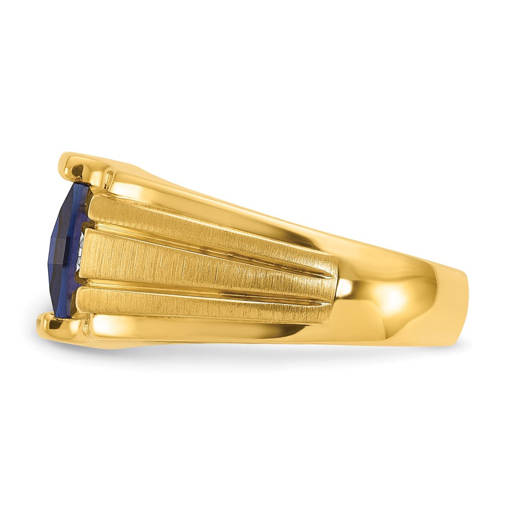 14k IBGoodman Men's Cr. Sapphire and Diamond Complete Ring