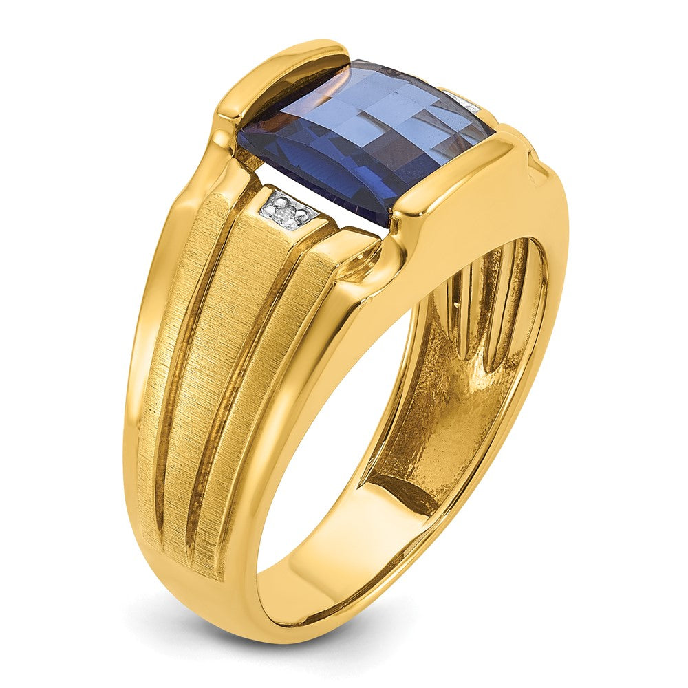 14k IBGoodman Men's Gemstone and Diamond Ring Mounting