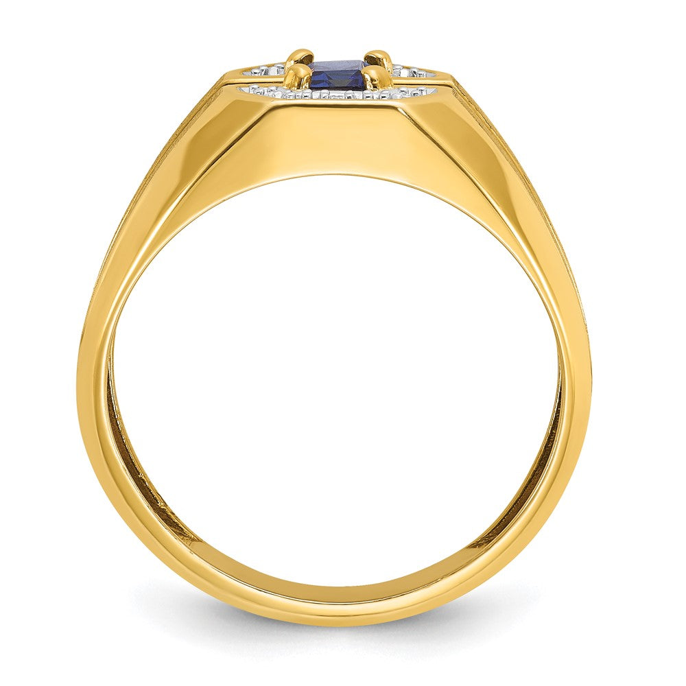 14k IBGoodman Men's Gemstone and Diamond Satin Ring Mounting