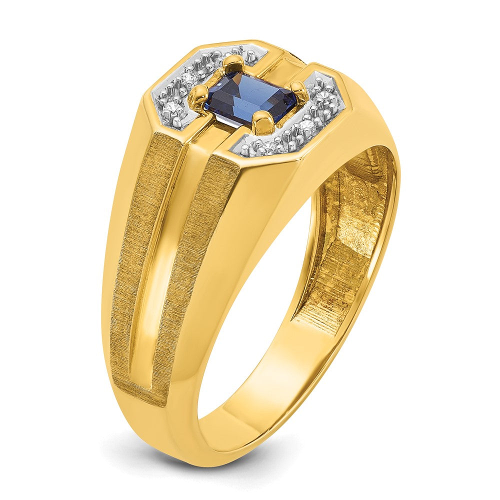 14k IBGoodman Men's Gemstone and Diamond Satin Ring Mounting
