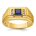 10k IBGoodman Men's Gemstone and Diamond Satin Ring Mounting