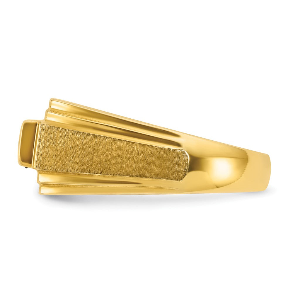 14k IBGoodman Men's Gemstone and Diamond Satin Ring Mounting