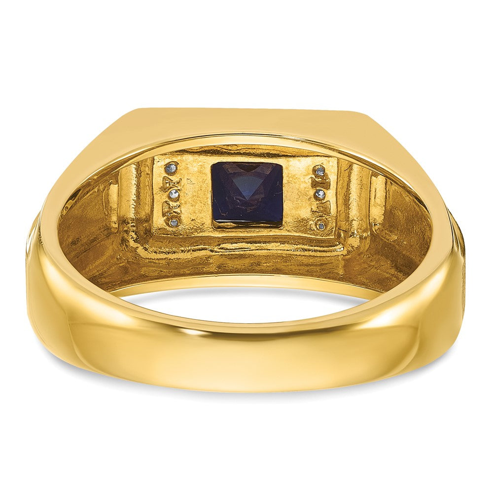 14k IBGoodman Men's Gemstone and Diamond Satin Ring Mounting