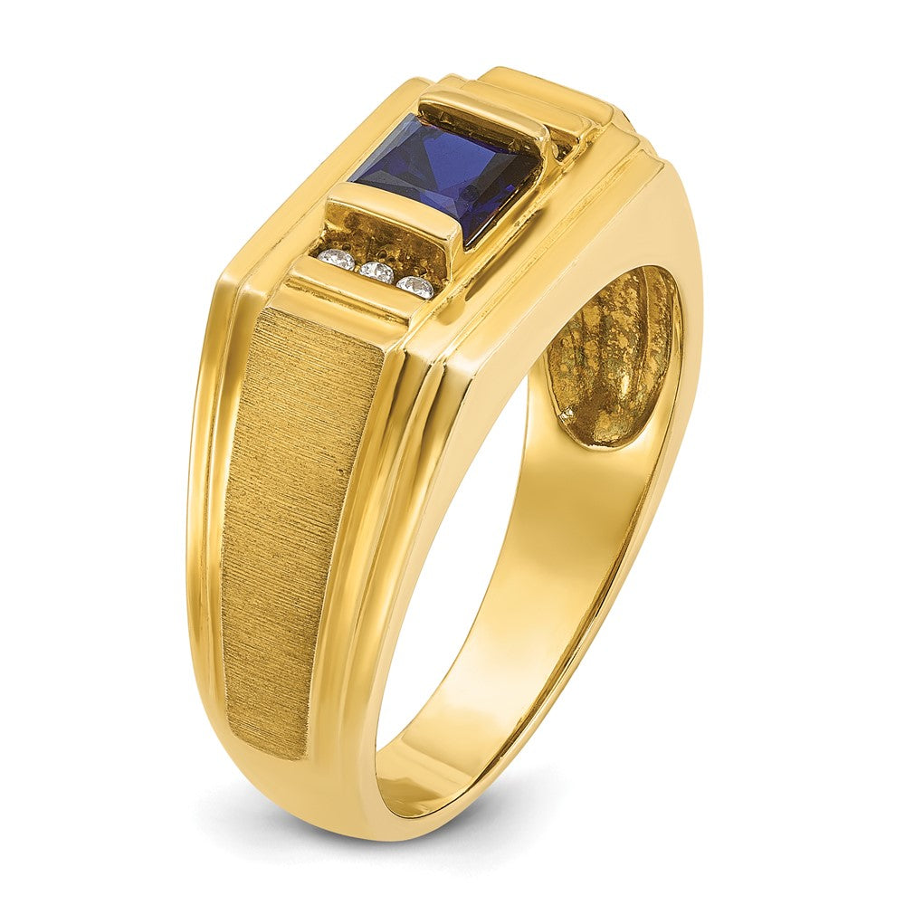 14k IBGoodman Men's Gemstone and Diamond Satin Ring Mounting