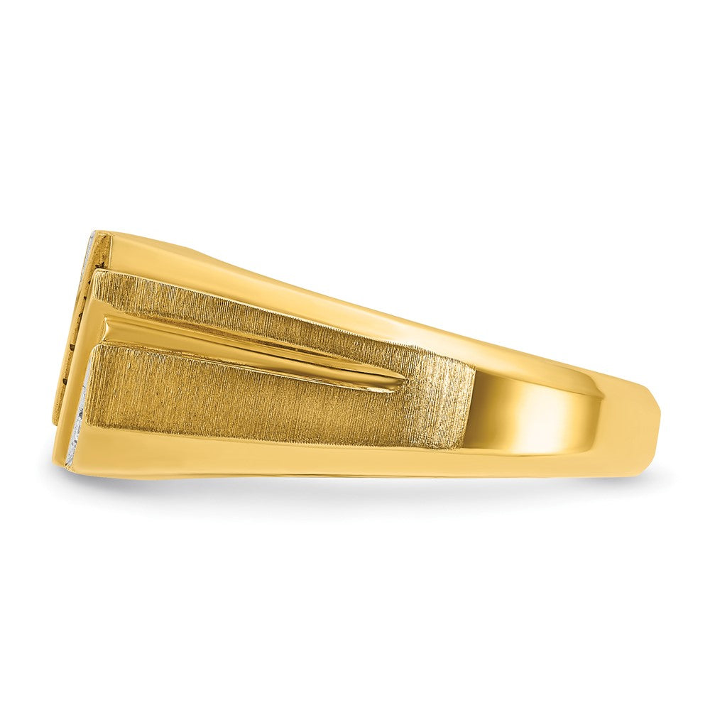 14k IBGoodman Men's Gemstone and Diamond Satin Ring Mounting