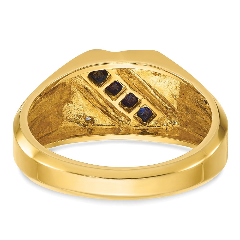 14k IBGoodman Men's Gemstone and Diamond Satin Ring Mounting