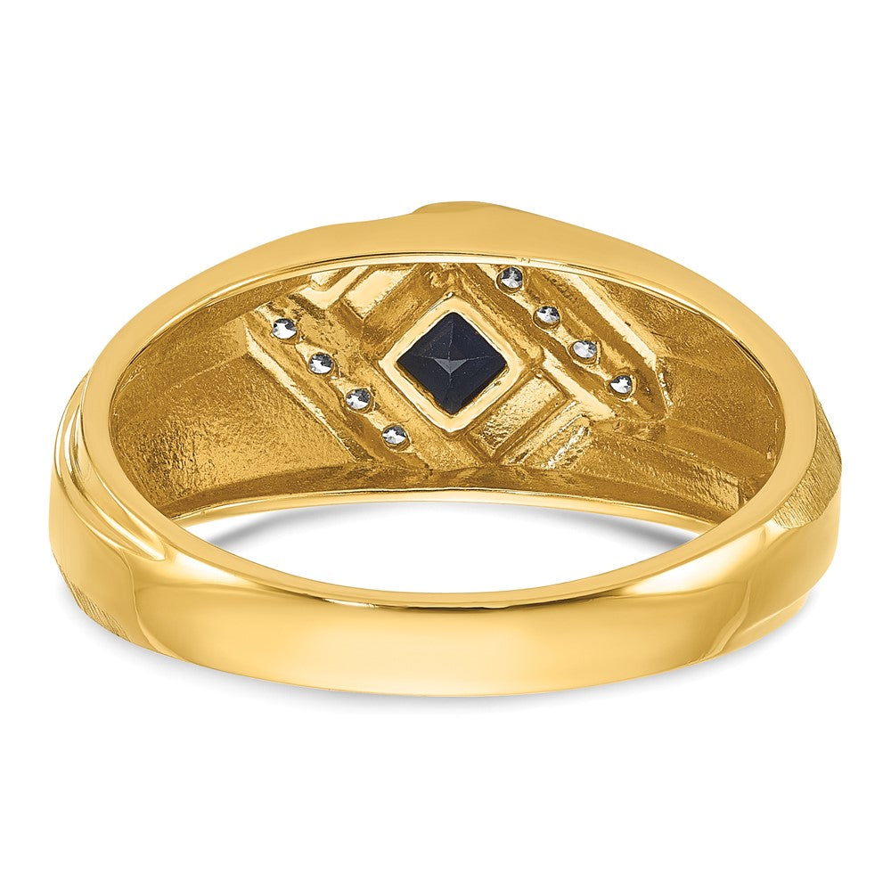 14k IBGoodman Men's Gemstone and Diamond Satin Ring Mounting