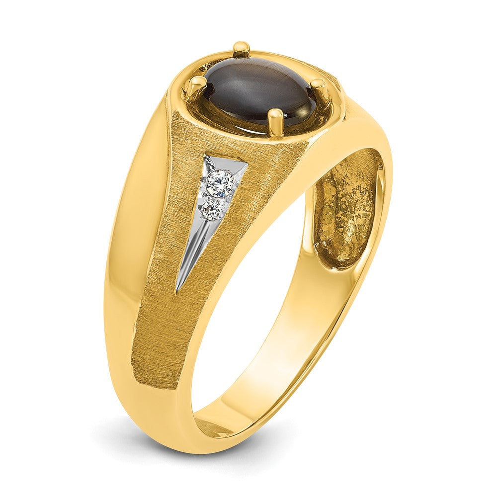10k IBGoodman Men's Satin Gemstone and Diamond Ring Mounting