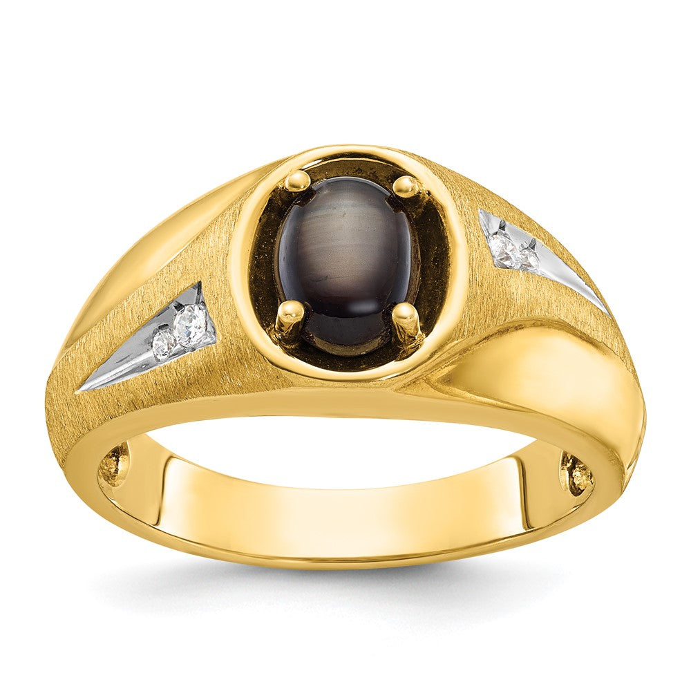 10k IBGoodman Men's Satin Gemstone and Diamond Ring Mounting