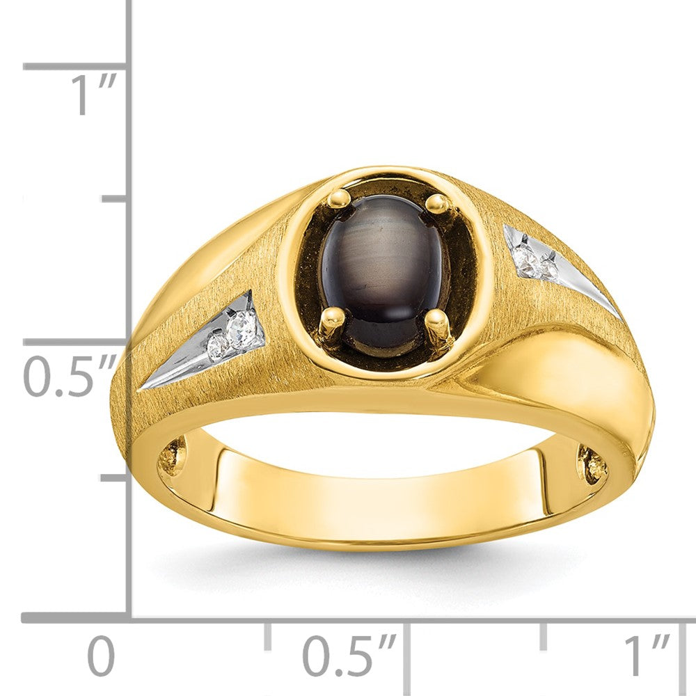14k IBGoodman Men's Satin Gemstone and Diamond Ring Mounting