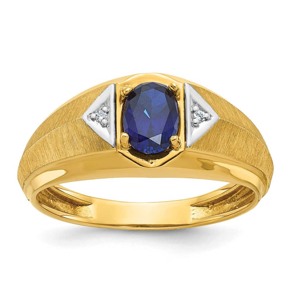 10k IBGoodman Men's Gemstone and Diamond Satin Ring Mounting