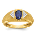 10k IBGoodman Men's Gemstone and Diamond Satin Ring Mounting