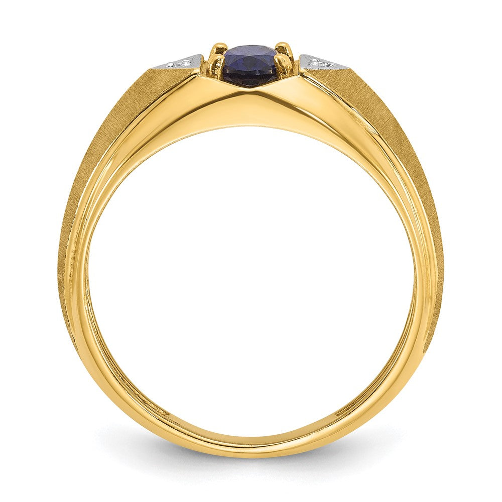 14k IBGoodman Men's Gemstone and Diamond Satin Ring Mounting
