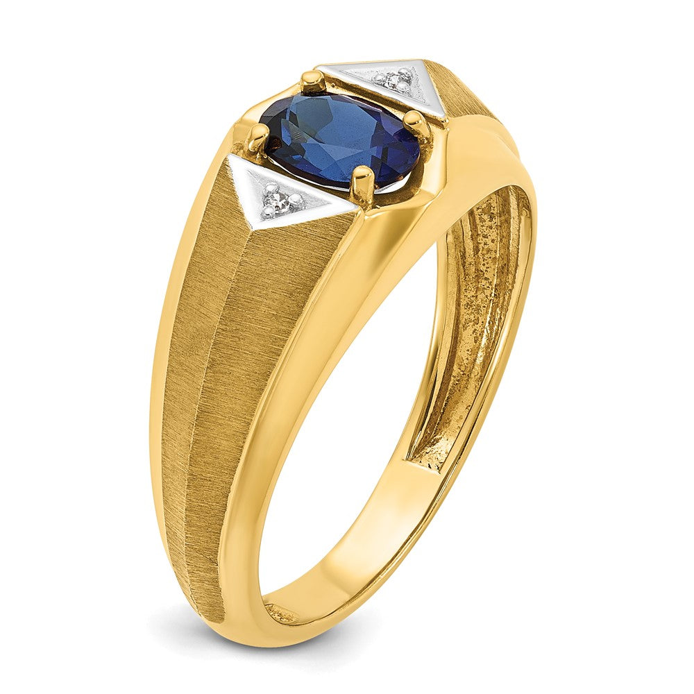 14k IBGoodman Men's Gemstone and Diamond Satin Ring Mounting