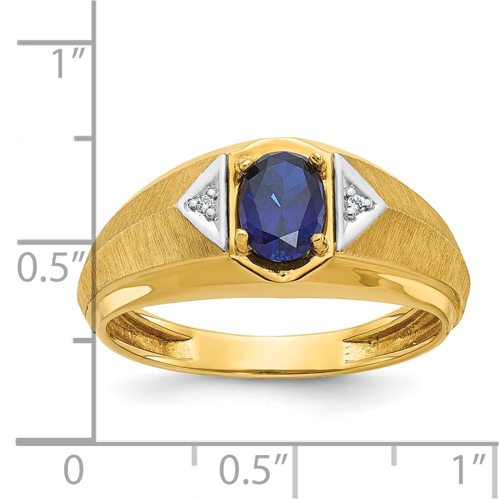 14k IBGoodman Men's Gemstone and Diamond Satin Ring Mounting