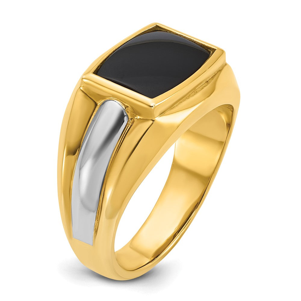 14k Two-tone IBGoodman Men's Onyx Complete Ring
