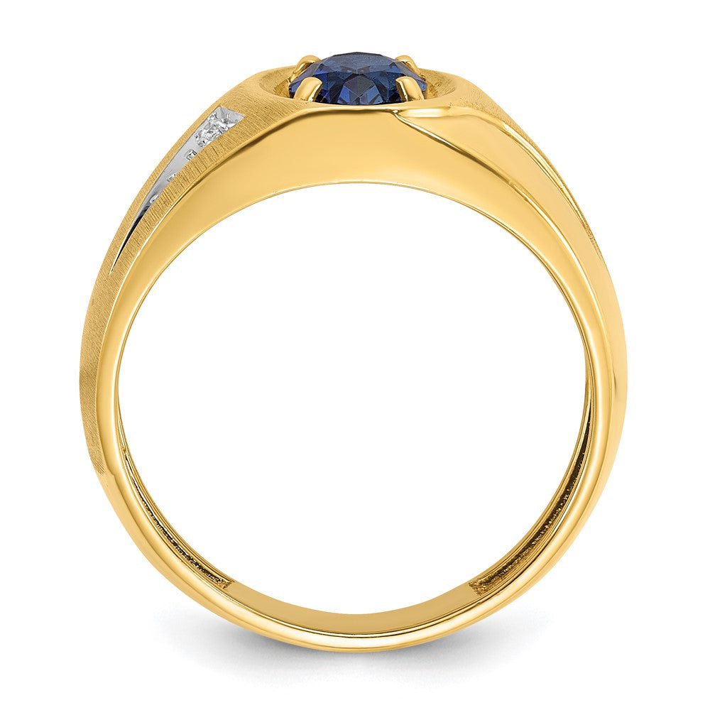 14k IBGoodman Men's Gemstone and Diamond Satin Ring Mounting