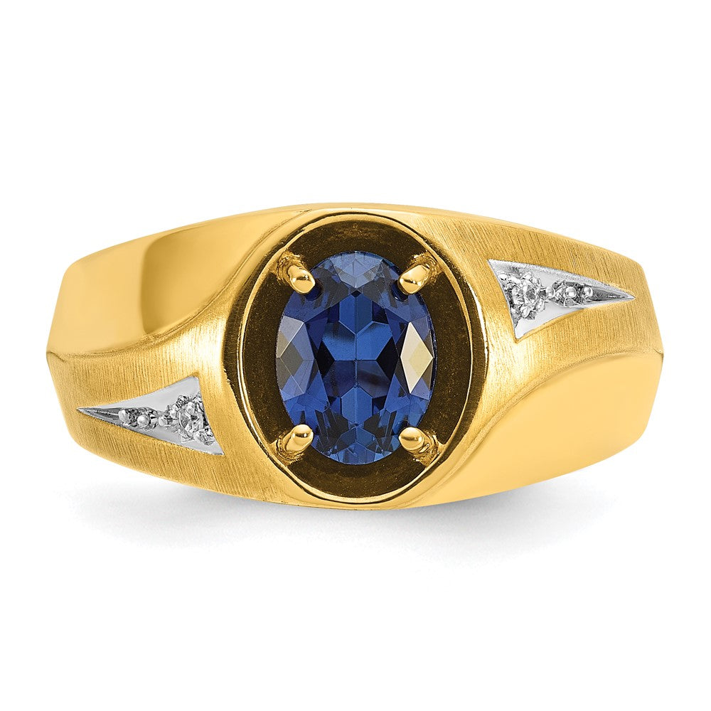 14k IBGoodman Men's Gemstone and Diamond Satin Ring Mounting