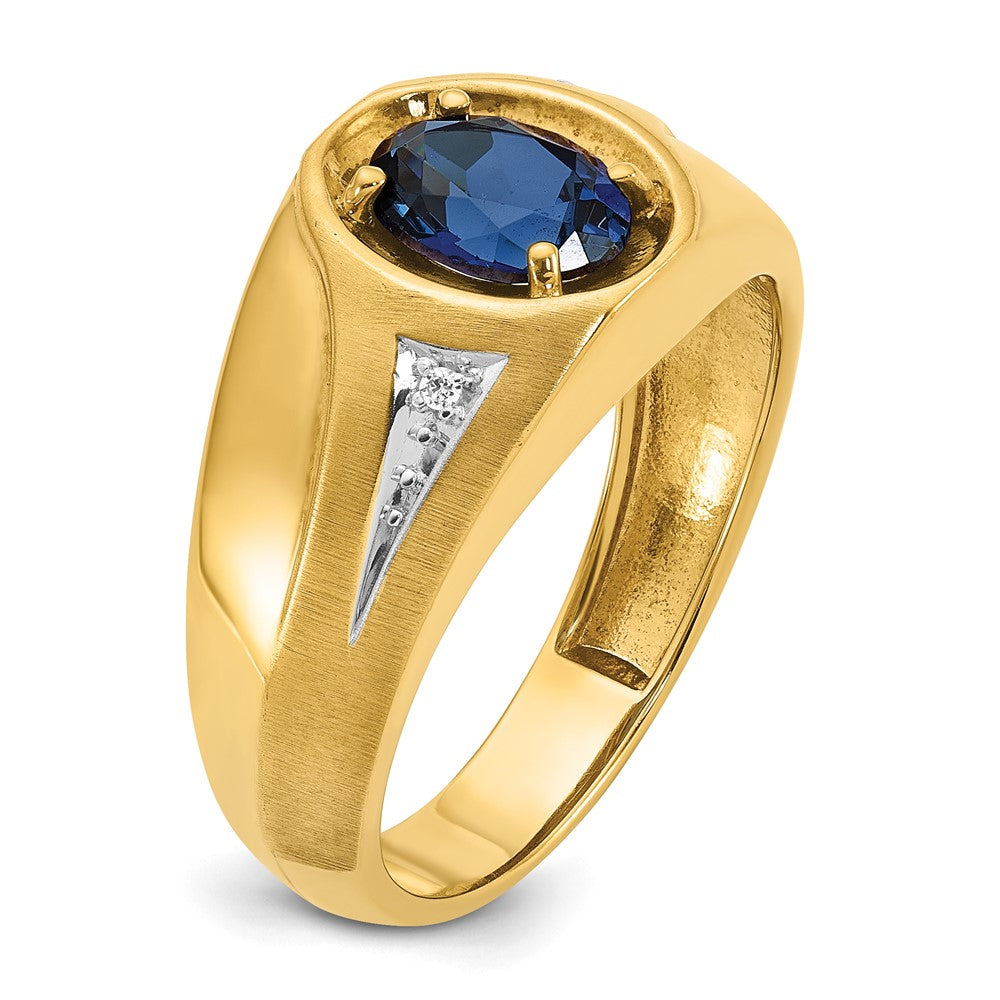 14k IBGoodman Men's Gemstone and Diamond Satin Ring Mounting