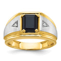 10k Two-tone IBGoodman Men's Satin Onyx and Diamond Ring Mounting