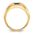 14k Two-tone IBGoodman Men's Satin Onyx and Diamond Complete Ring