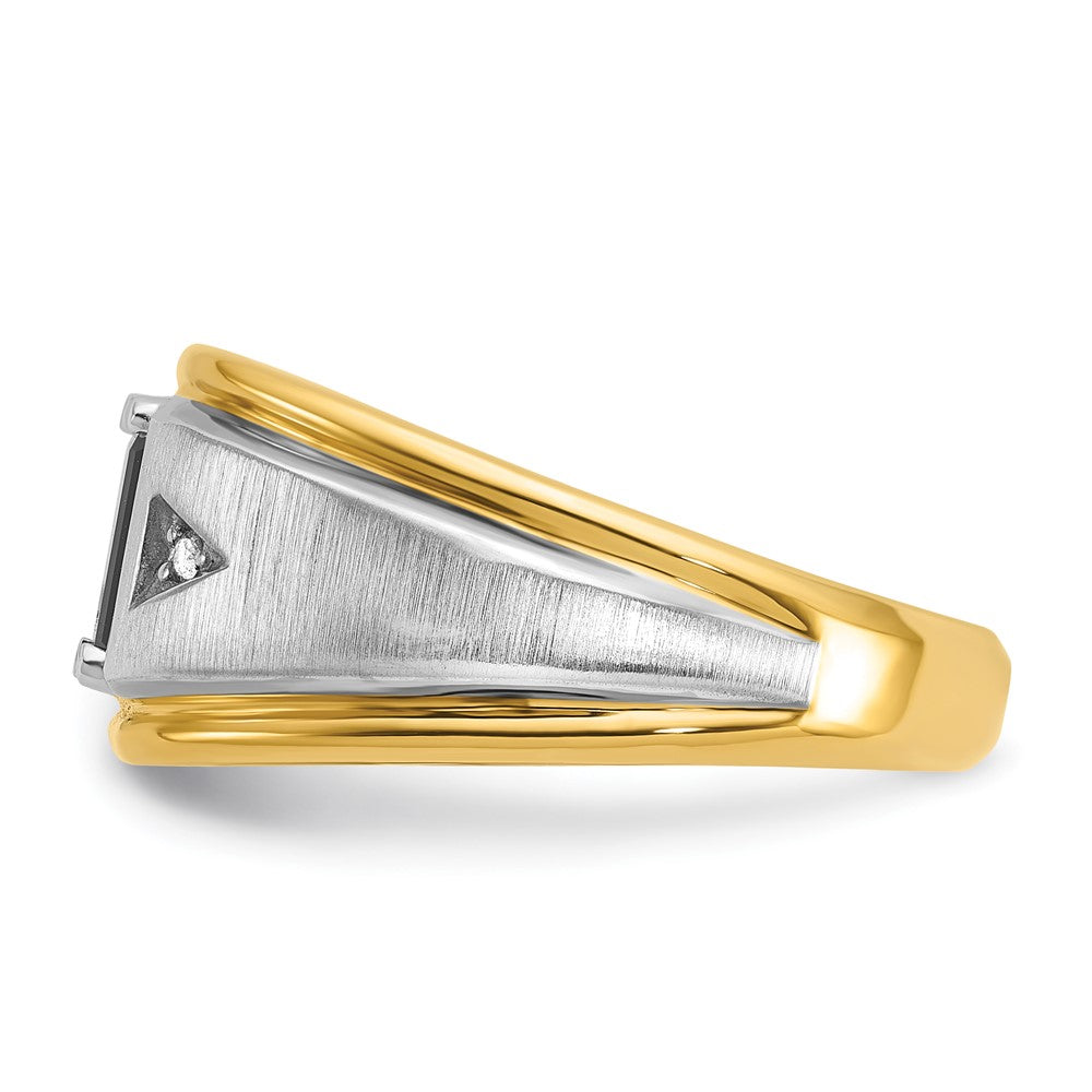 14k Two-tone IBGoodman Men's Satin Onyx and Diamond Ring Mounting