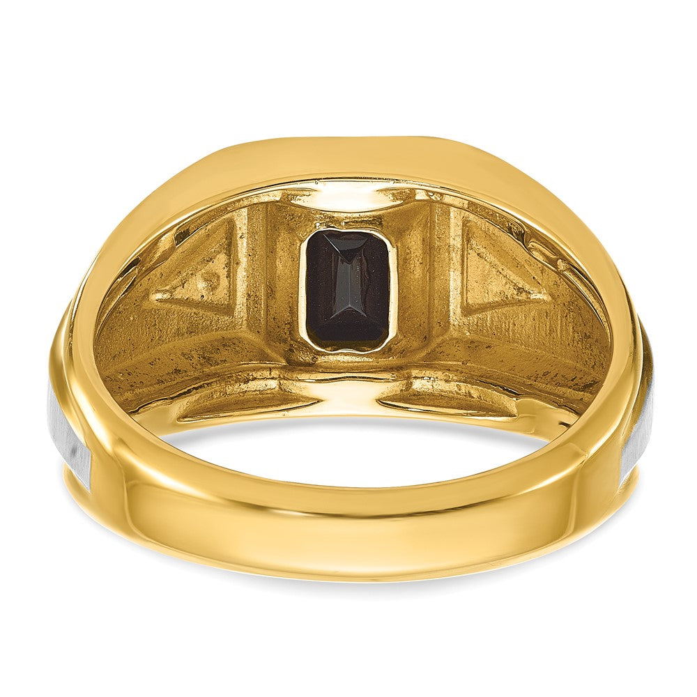 14k Two-tone IBGoodman Men's Satin Onyx and Diamond Ring Mounting