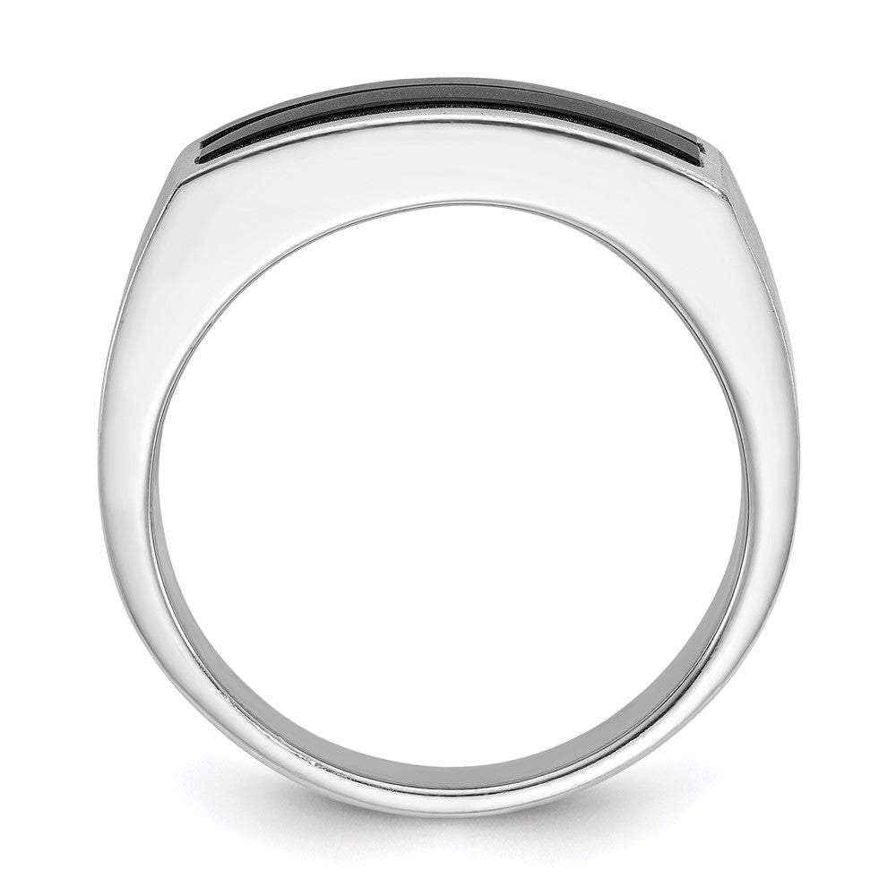 14k White Gold IBGoodman Men's Polished and Satin Ring Mounting