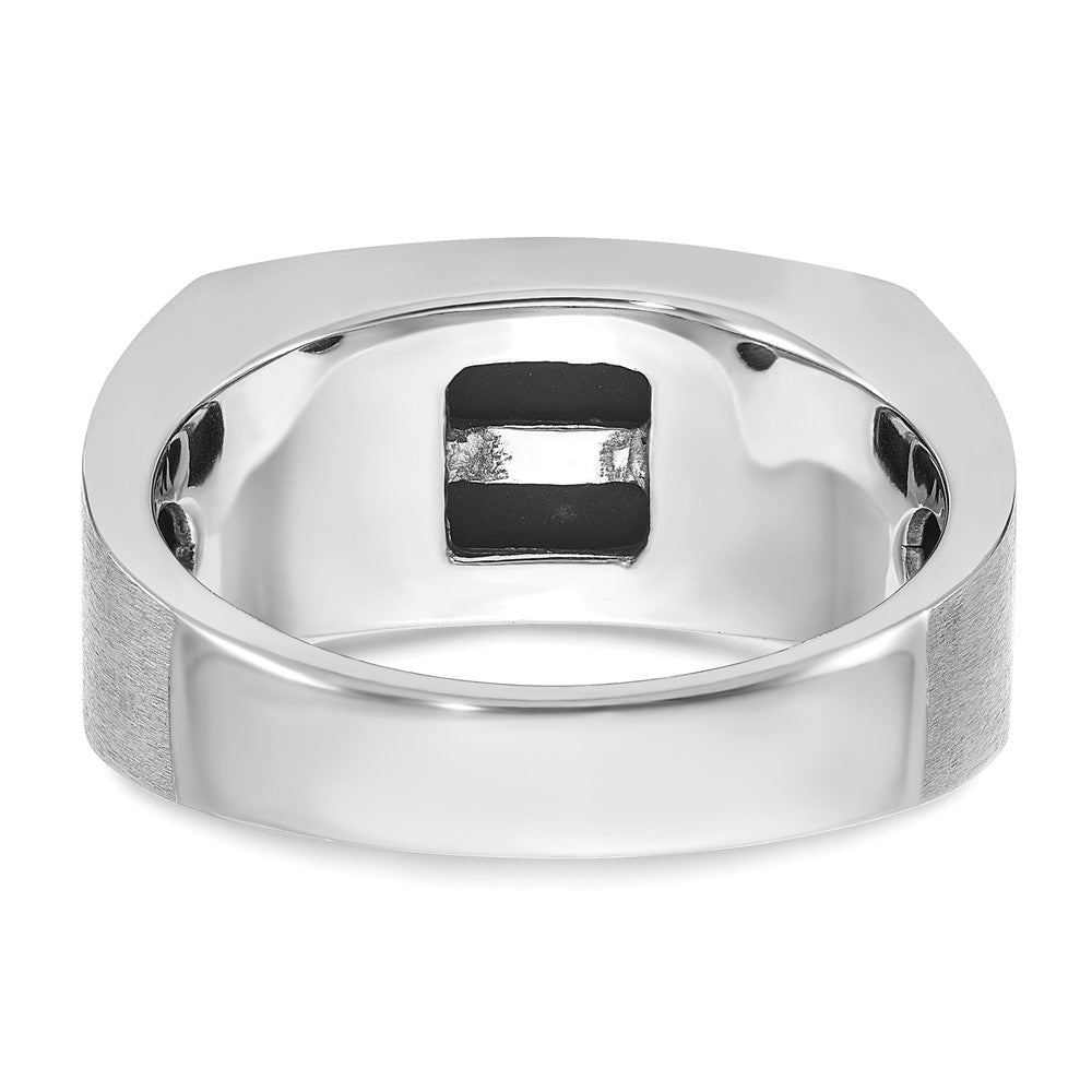 14k White Gold IBGoodman Men's Polished and Satin Ring Mounting
