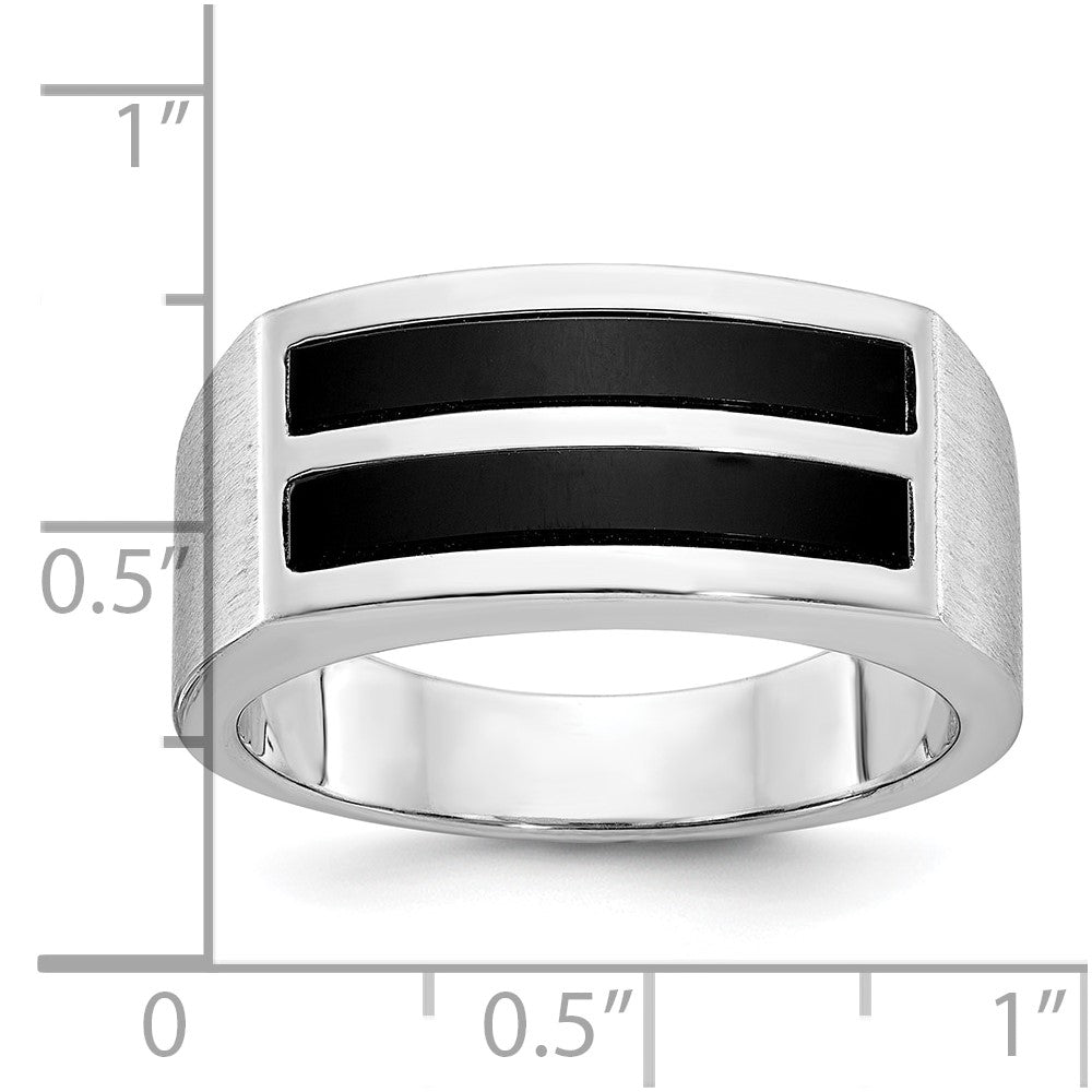 14k White Gold IBGoodman Men's Polished and Satin Ring Mounting