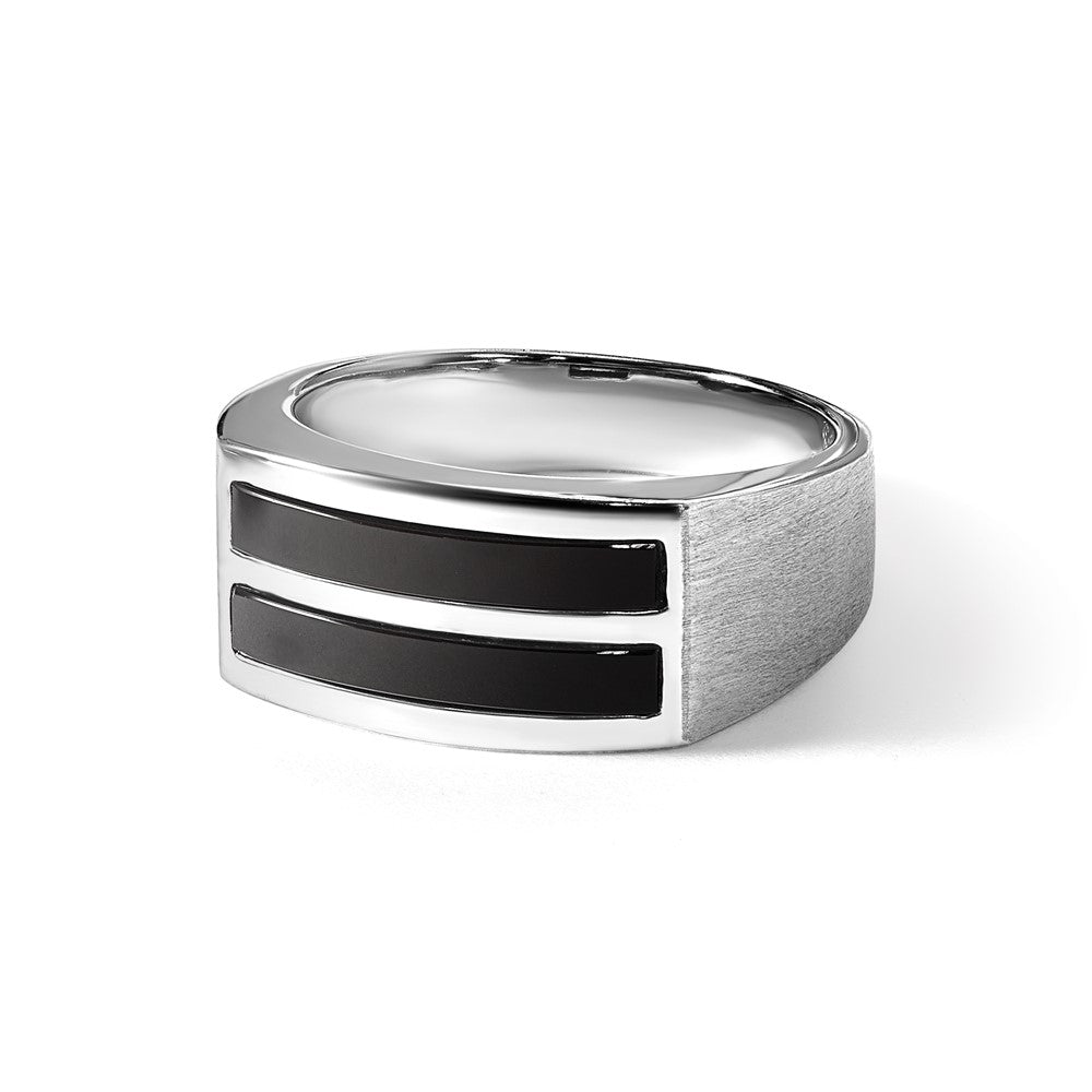 14k White Gold IBGoodman Men's Polished and Satin Ring Mounting
