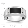 14k White Gold IBGoodman Men's Satin Onyx/Diamond Complete Ring