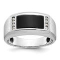 14k White Gold IBGoodman Men's Satin Onyx/Diamond Ring Mounting