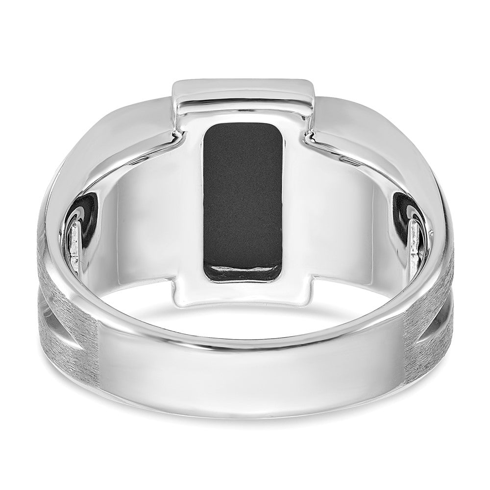 14k White Gold IBGoodman Men's Satin Onyx and Diamond Ring Mounting