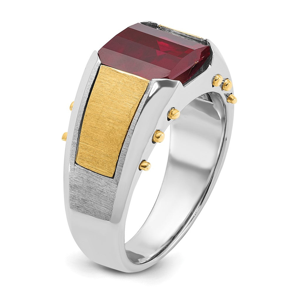 14k Two-tone IBGoodman Men's Gemstone and Diamond Ring Mounting