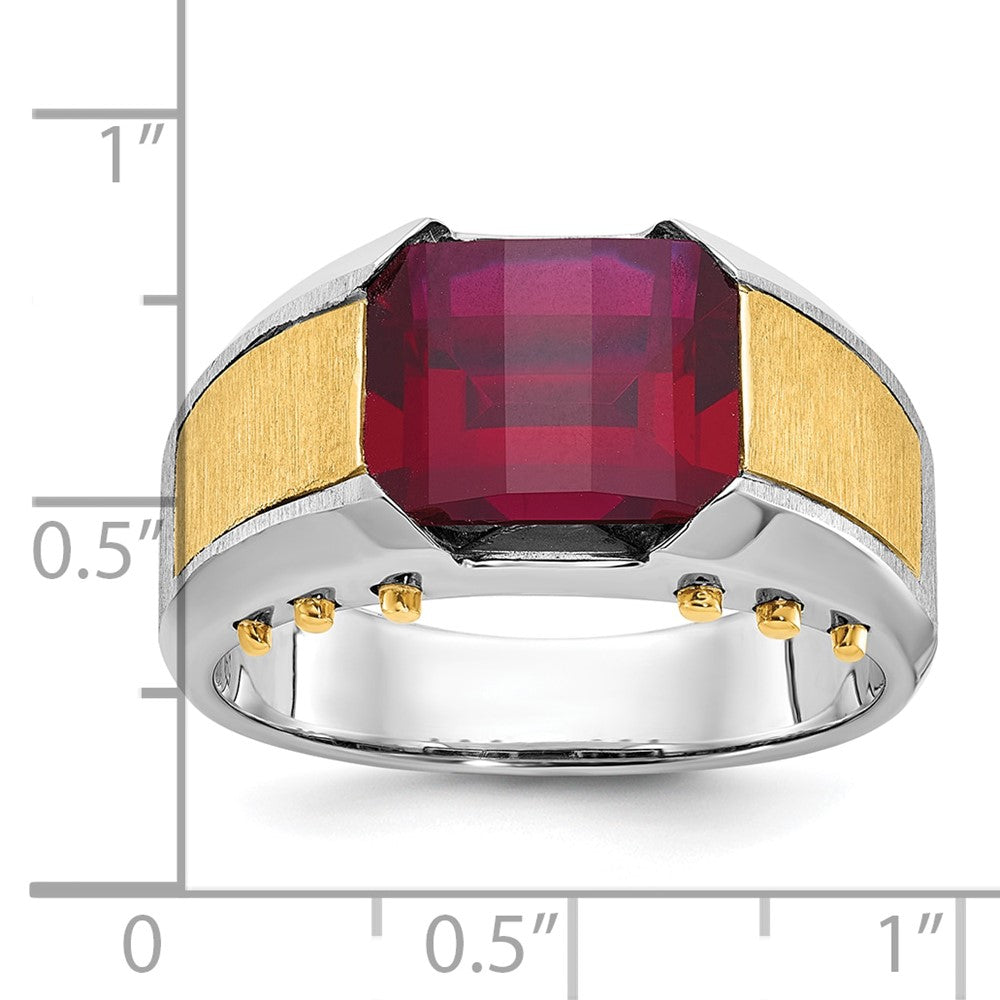 14k Two-tone IBGoodman Men's Gemstone and Diamond Ring Mounting