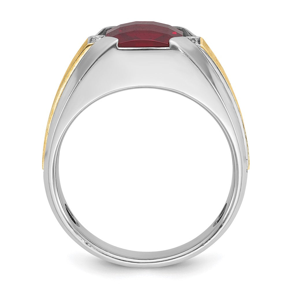 14k Two-tone IBGoodman Men's Polished and Satin Ring Mounting