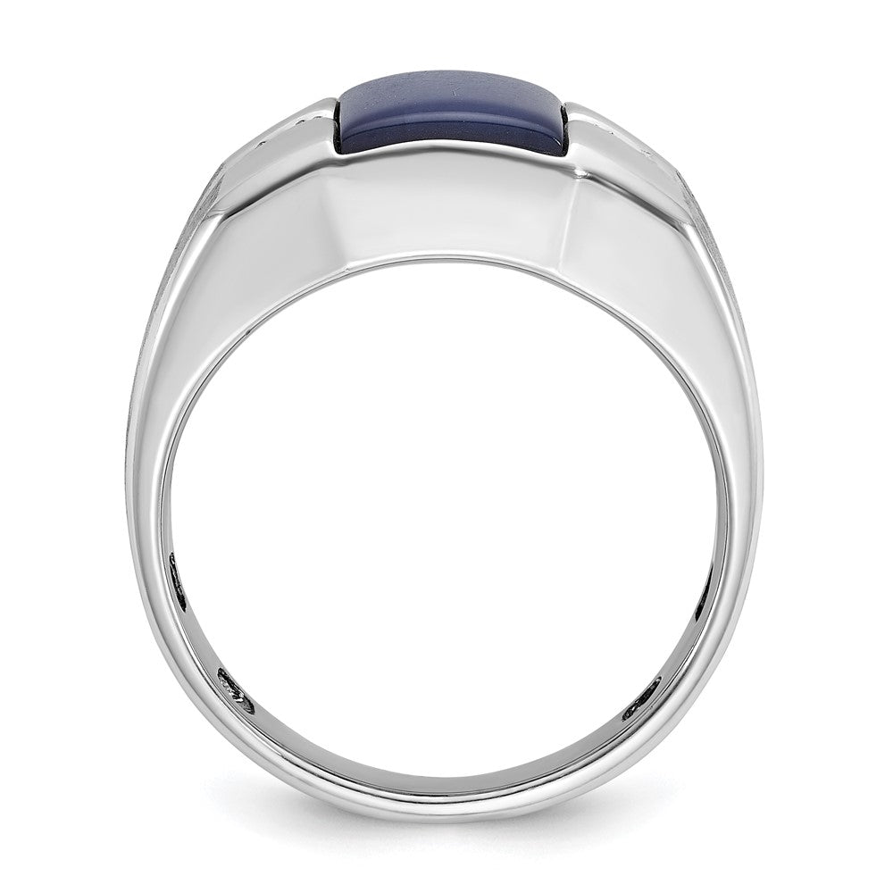 10k White Gold IBGoodman Men's Gemstone and Diamond Satin Ring Mounting