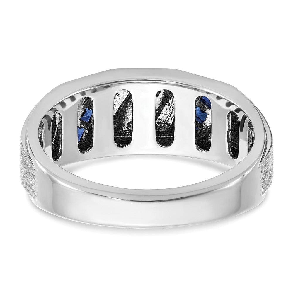 14k White Gold IBGoodman Men's Satin Cr. Sapphire Diamond Ring Mounting