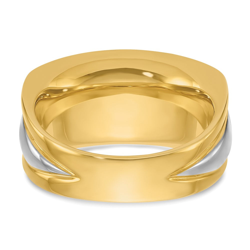 14ktt IBGoodman Men's Polished & Grooved 7-Stone Diamond Ring