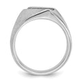 14k White Gold IBGoodman Men's Polished & Satin Diamond Ring