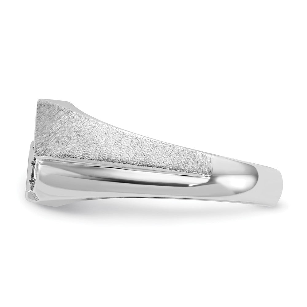 14k White Gold IBGoodman Men's Polished & Satin 3-Stone Ring Mounting
