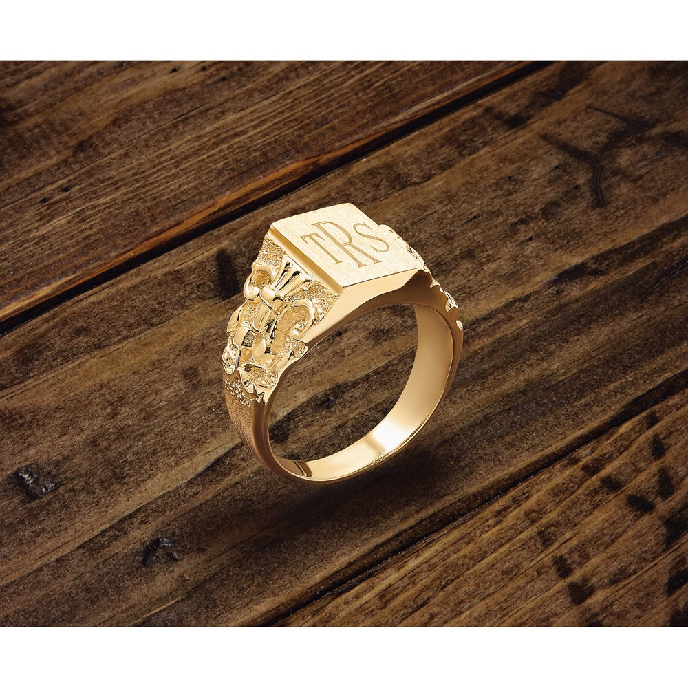 14k IBGoodman 13x9mm Men's Signet Ring