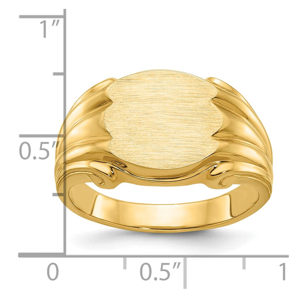 14k IBGoodman 12x10mm Men's Signet Ring