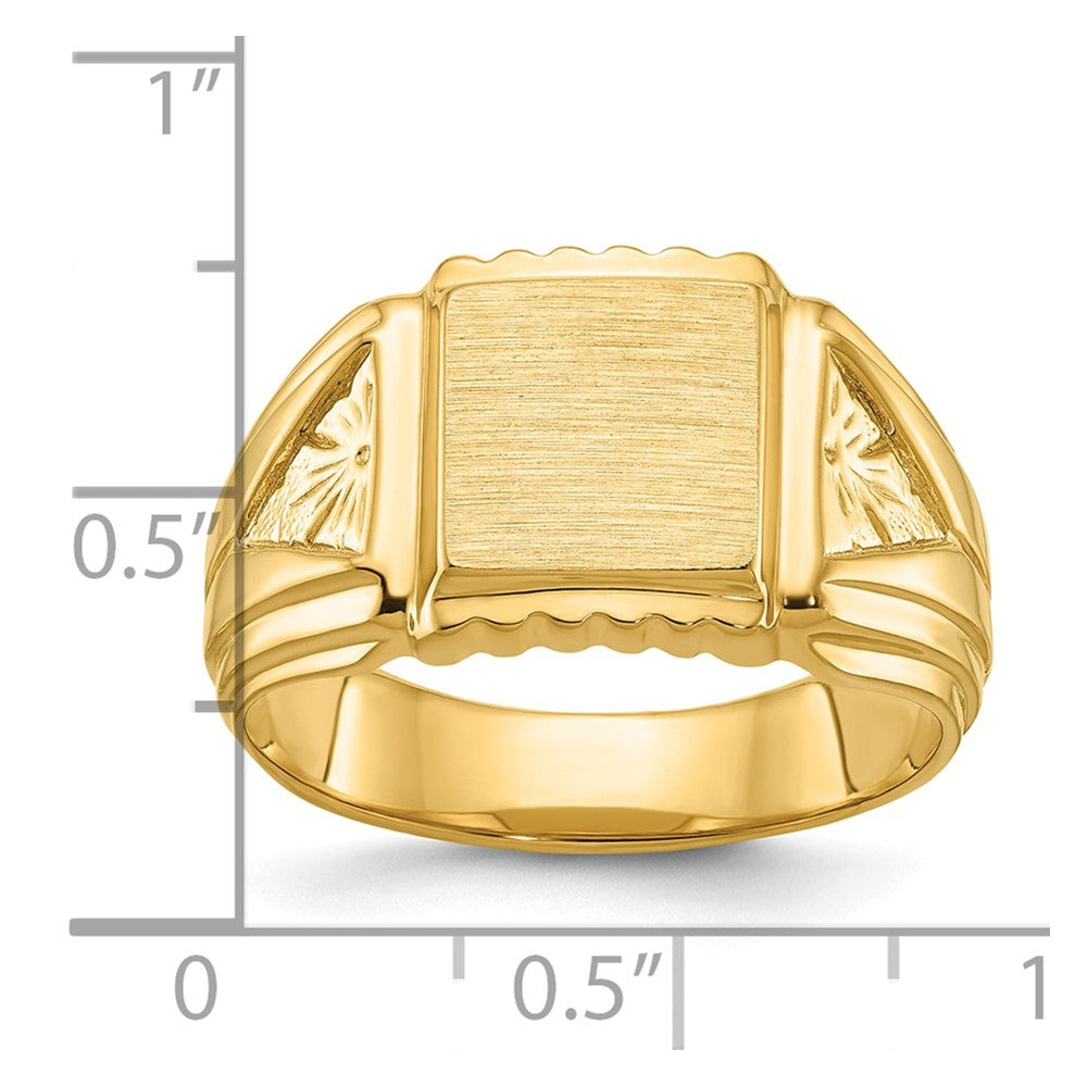 14k IBGoodman 10x10mm Men's Square Signet Ring