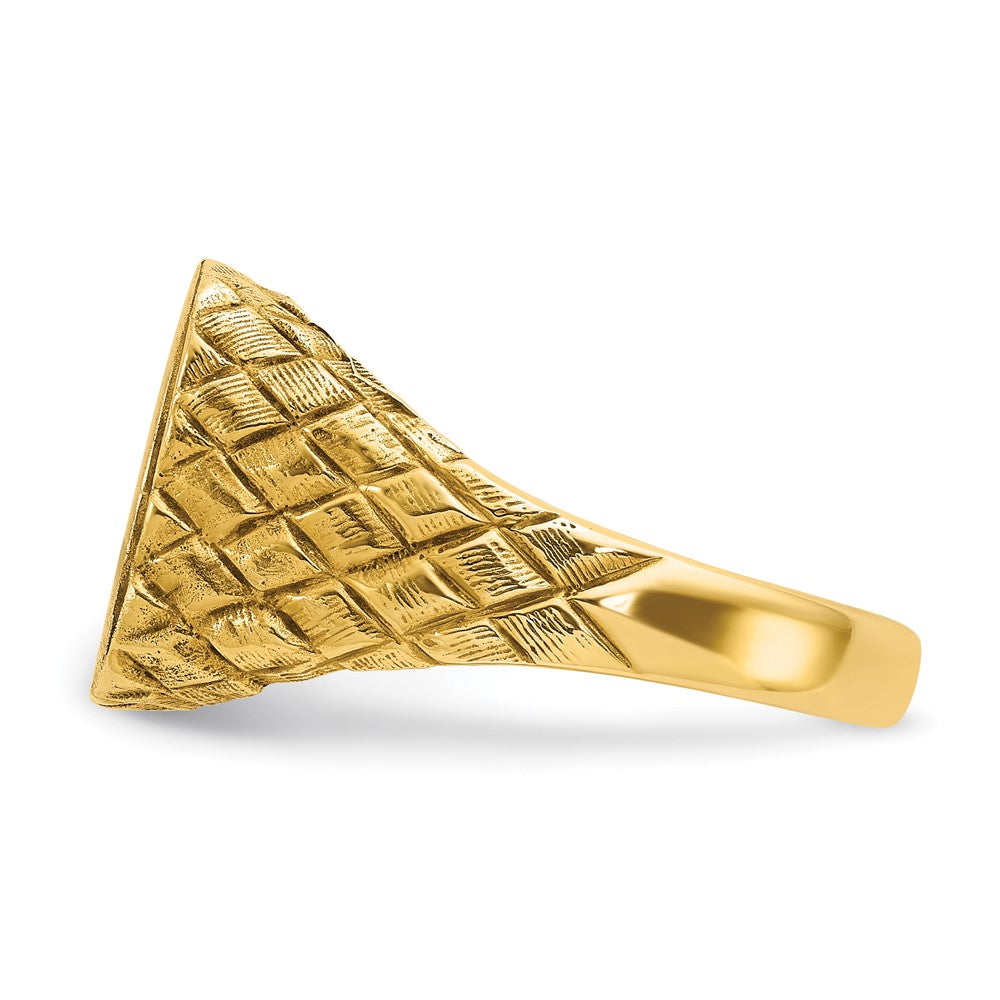 10k IBGoodman 13.5x15mm Men's Cushion Signet Ring